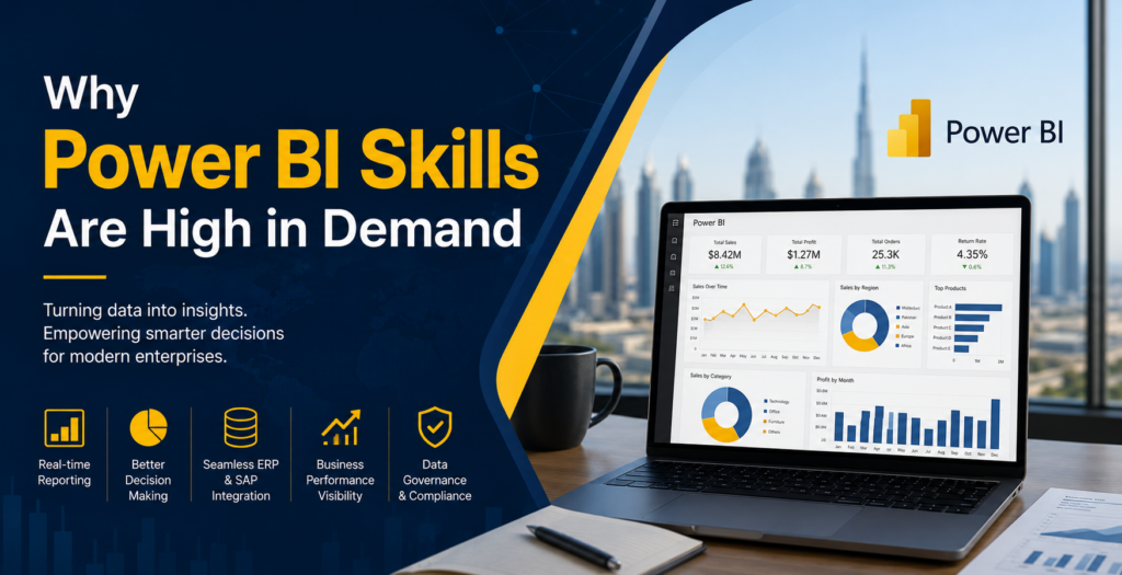 Professional business intelligence analyst using Power BI dashboards for enterprise reporting and strategic decision making.